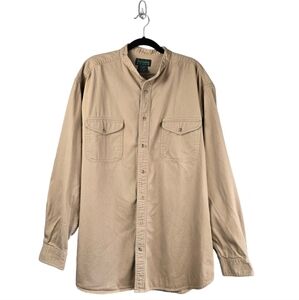 SCANDIA WOODS Vintage Heavy Work Shirt Shacket ‎ 100% Cotton Tan Mens Size XLG